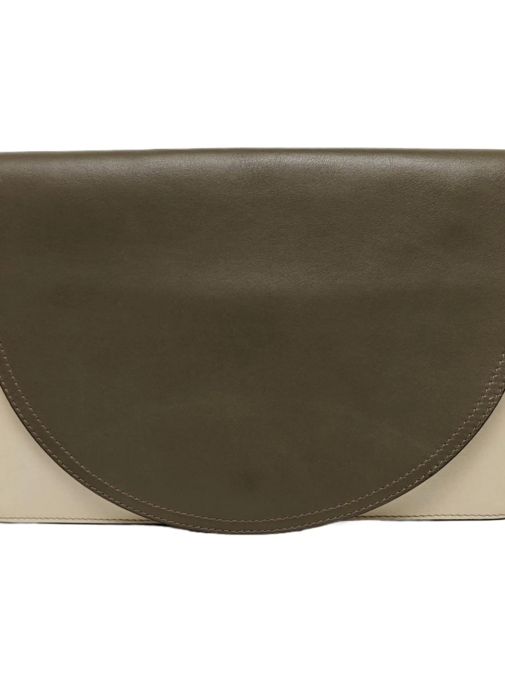 MaxMara Olive and Cream Two-Tone Leather Mini Bag